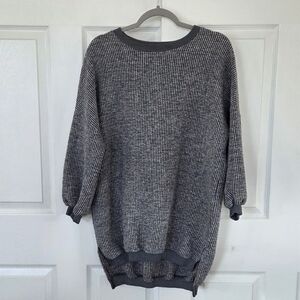 Oversized Ribbed Sweater Dress Tunic Small Heather Gray Shi Shi Fashion